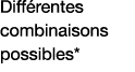 Différentes combinaisons possibles*