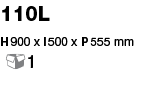 110L H 900 x l 500 x P 555 mm 1
