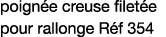 poignée creuse filetée pour rallonge Réf 354