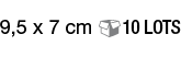 9,5 x 7 cm 10 Lots