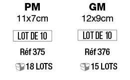 PM 11x7cm,GM 12x9cm, , ,Réf 375,Réf 376, 18 Lots, 15 Lots