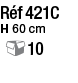 Réf 421C  H 60 cm 10 