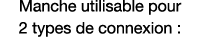 Manche utilisable pour 2 types de connexion :