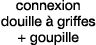 connexion douille à griffes + goupille