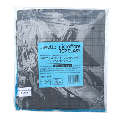 Lavette vitre Lavette Top Glass 40x45cm <br>Emballage individuel